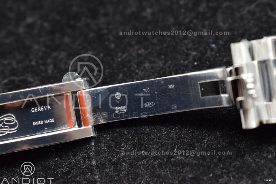 40 V2 Roman GMF SS Bracelet Steel Iced DayDate President On Dial Markers Blue A3255 904L 0309